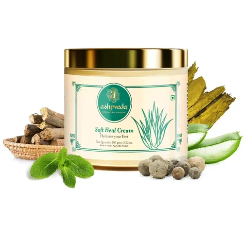 ASHPVEDA Ayurvedic Foot Heal Cream For Rough, Dry and Cracked Heels and feet with Cocoa Butter, Aloe Vera and Turmeric - Moisturizes Dry Feet, Combats Feet Odour and Infections