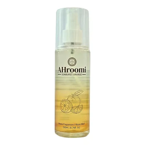 Ahroomi Sunburst Orange I Essential Oil Based Non-Aerosol Room Air Freshener - 200ml | Natural Aroma | Long Lasting Fragrance for Home, Office Cabin's, Wardrobes,Drawers, Travel Bag & Bathroom
