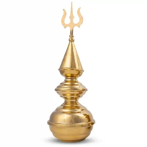 ALODIE - Brass Kalasam for Pooja Sacred Brass Kalash Pooja for Mandir Tops Elevate Your Home Temple Gumbad with Temple Kalash for Top and Brass Kalasam Adornments (14 Inches)