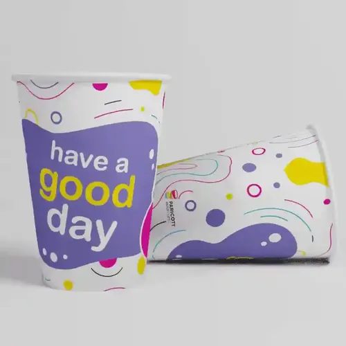 Paricott 125ml Design-2 Printed Disposable Party Paper Cups for Hot & Cold Beverages 7Oz