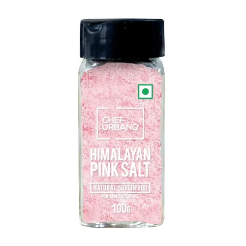 Chef Urbano Himalayan Pink Salt | Pure & Natural | Mineral Rich Salt | Low Sodium | Packed with 84 Minerals | Glass Bottle