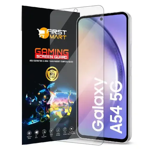 FIRST MART Screen Protector for Samsung Galaxy A54 5G - Impossible Fiber Case Friendly Screen Protection & Installation Kit (Gaming Clear)