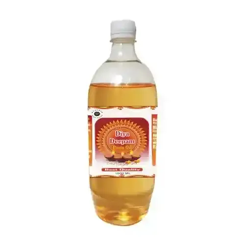 Devpusp - Diya Deepam Pooja Oil - 1000 ML for Chola Poojan, Hawan, Akhandjyot, MATA Poojan, Hindu Religious Ceremony and Hawan Grahpravesh- 1000ML