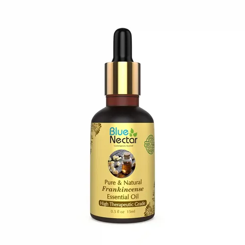 BLUE NECTAR Pure and Natural Frankincense Essential Oil for Skin Pore Tightening, Anti-aging, Fine Lines & Healthy Hair (15ml)