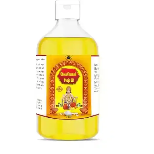 Devpusp Chola Chameli Jasmine Pooja Oil 1000 ML Pack of 5 For Hanuman ji Balaji Pooja, Hawan, God Worship