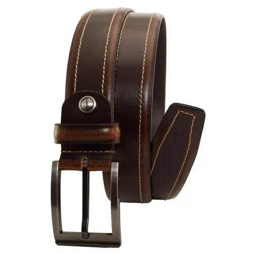 GIL Men's Leather Belt (Pack of 1)(Pull-SM, Waxy Brown with Oil pull up)(40)
