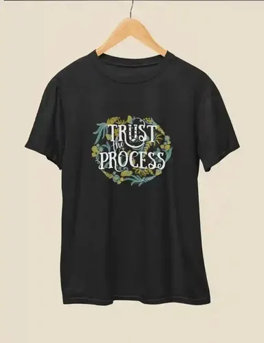 Trust the Process - Unisex Oversized T-Shirt - Black - S