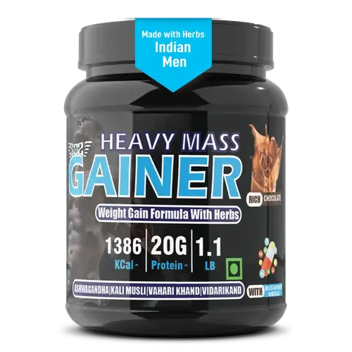 SOS Nutrition Whey Protein Heavy Mass Gainer with Herbs for Muscle Building and Recovery (Chocolate, 500G)