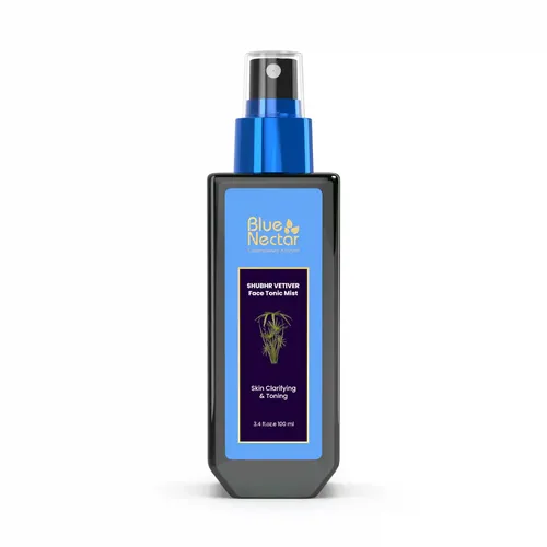 BLUE NECTAR Vetiver Toner Water Cooling Calming Face Tonic Mist Alcohol Free Chemical Preservative Free 100 ml