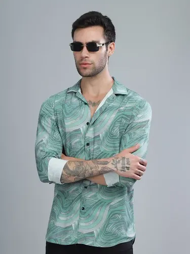 Green Waft Rayon Shirt