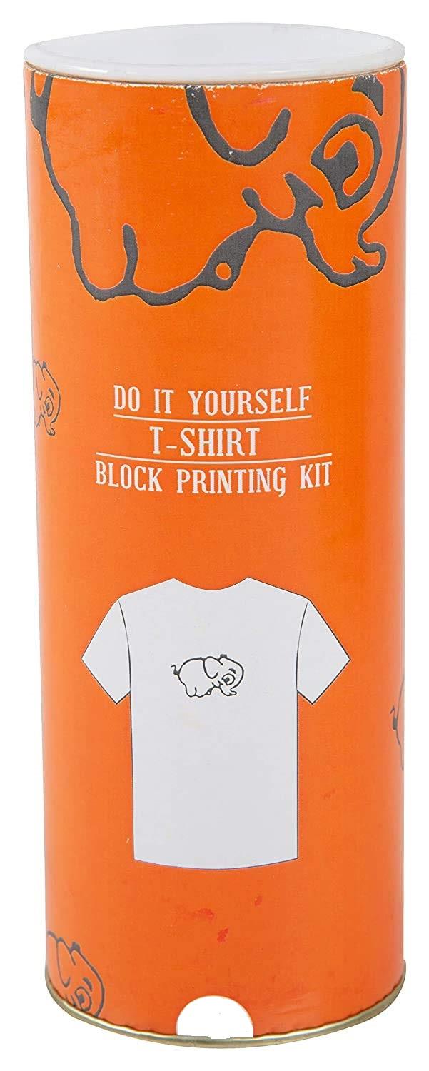 DIY Craft Kit Block Print Your T-Shirt With Elephant (10-12 Years)