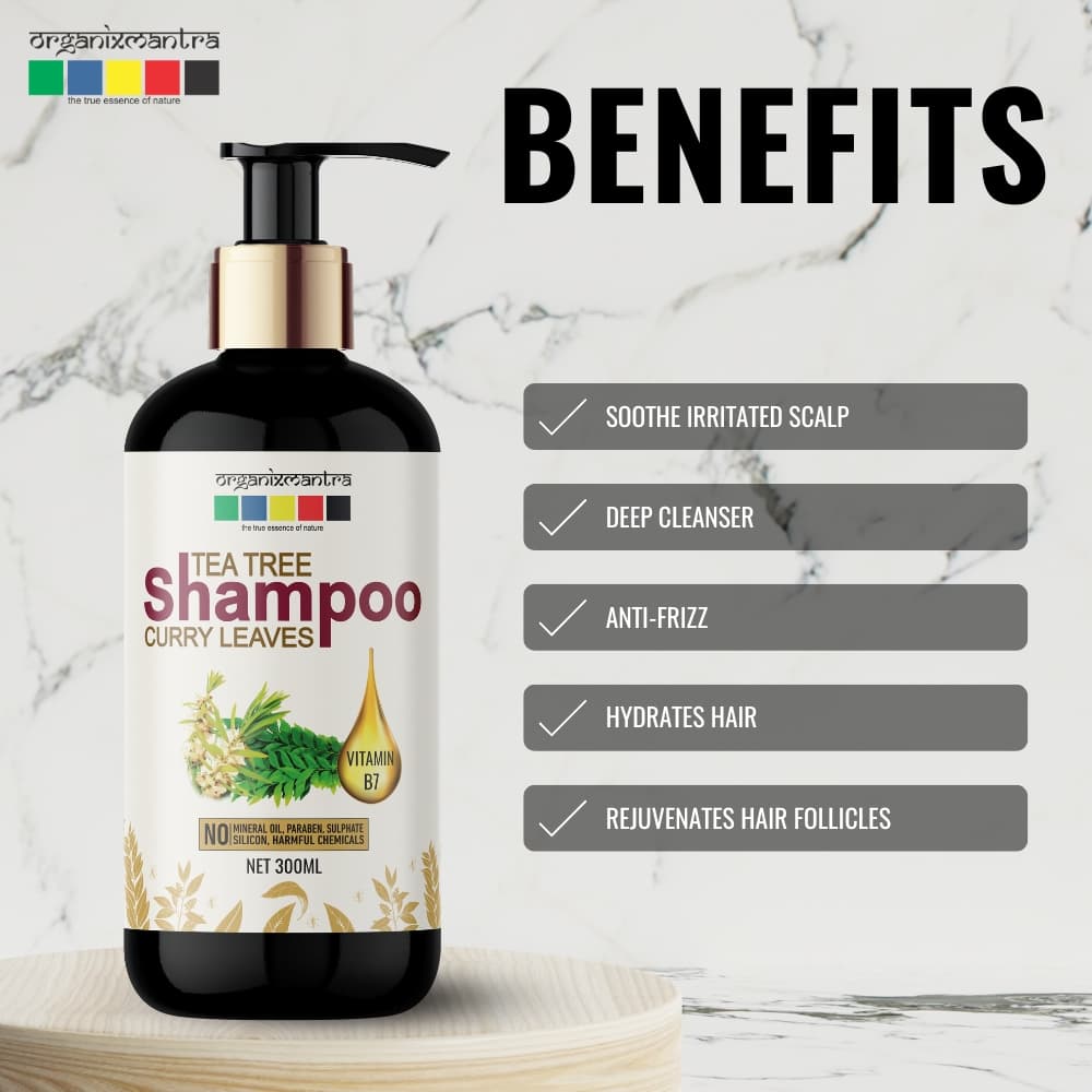 Organix Mantra Ultra Mild Tea Tree & Curry Leaves Shampoo, 300 Ml