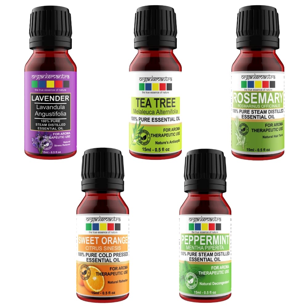 Organix Mantra Essential 5, Ultimate Aromatherapy Essential Oil Set, 15ML x 5