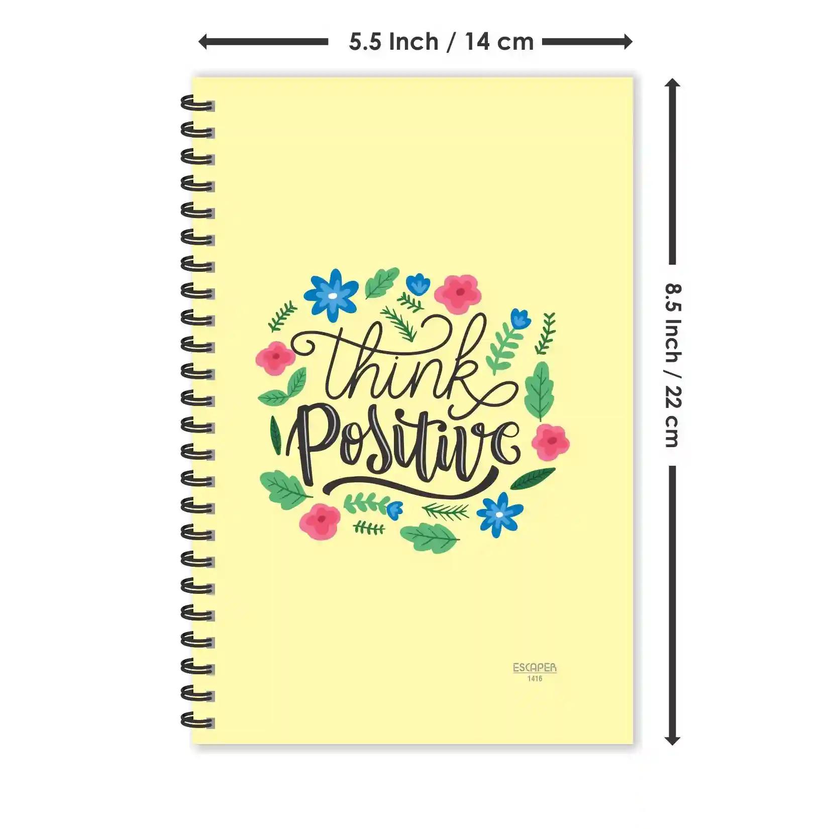 Think Positive Motivation Ruled Diaries - Pack Of 3