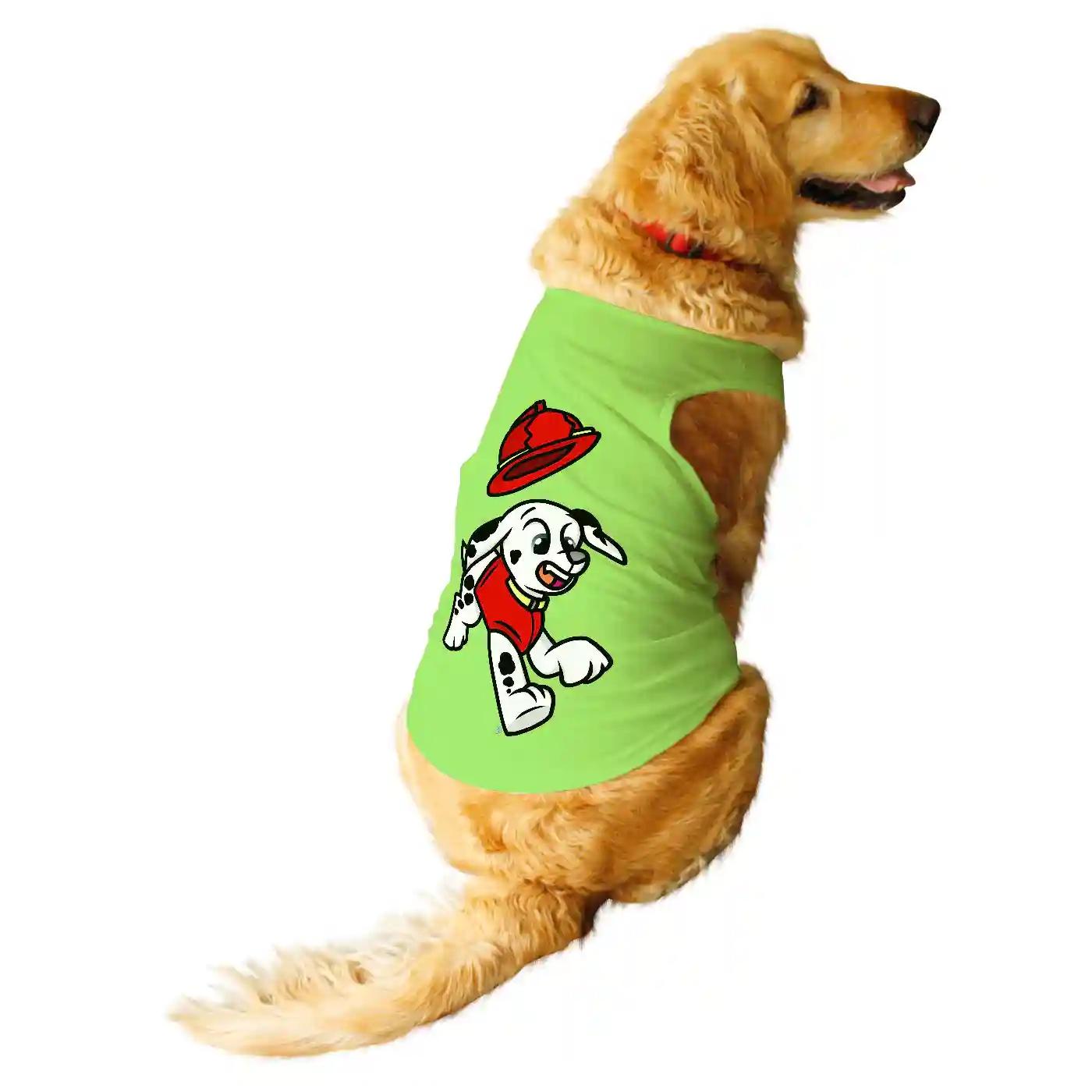 Ruse Paw Patrol Marshall Printed Round Neck Vest Tank Tees For Dogs