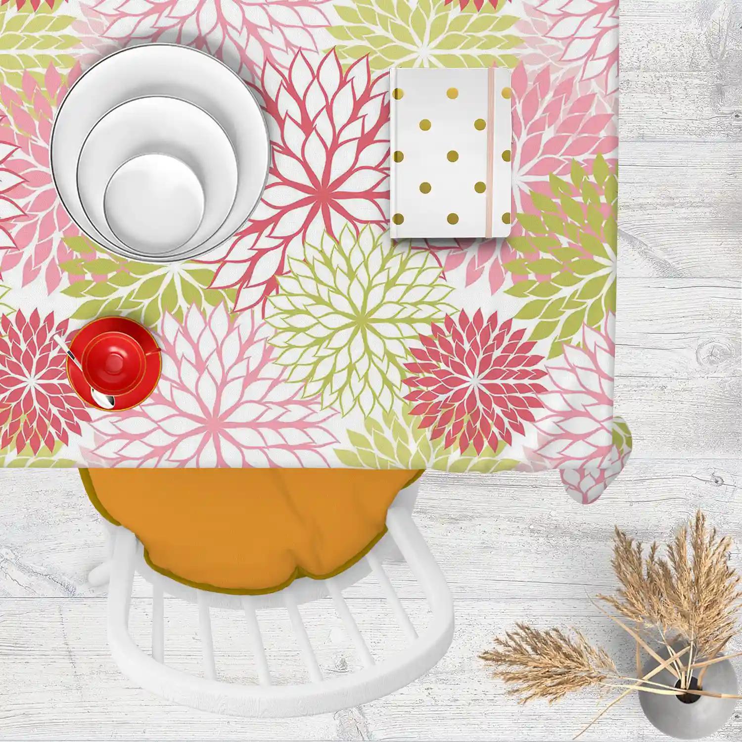 ArtzFolio Hand Draw Flowers | Table Cloth Cover for Dining & Center Table