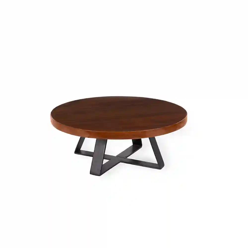 Wooden Cake Stand With Metal Base - 12  Inch