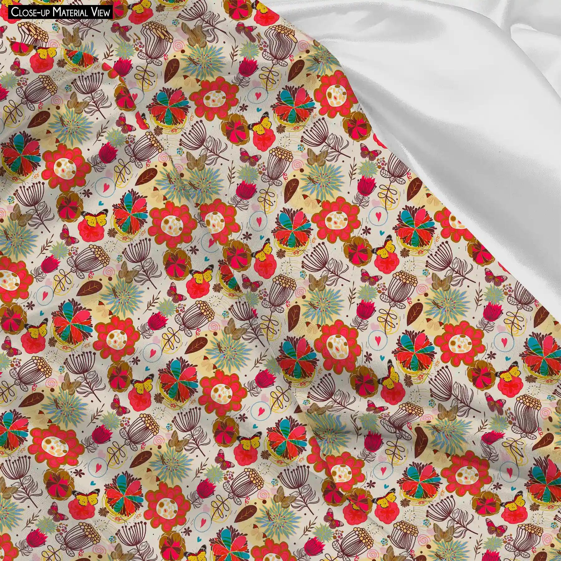ArtzFolio Floral Pattern D1 | Table Cloth Cover for Dining & Center Table
