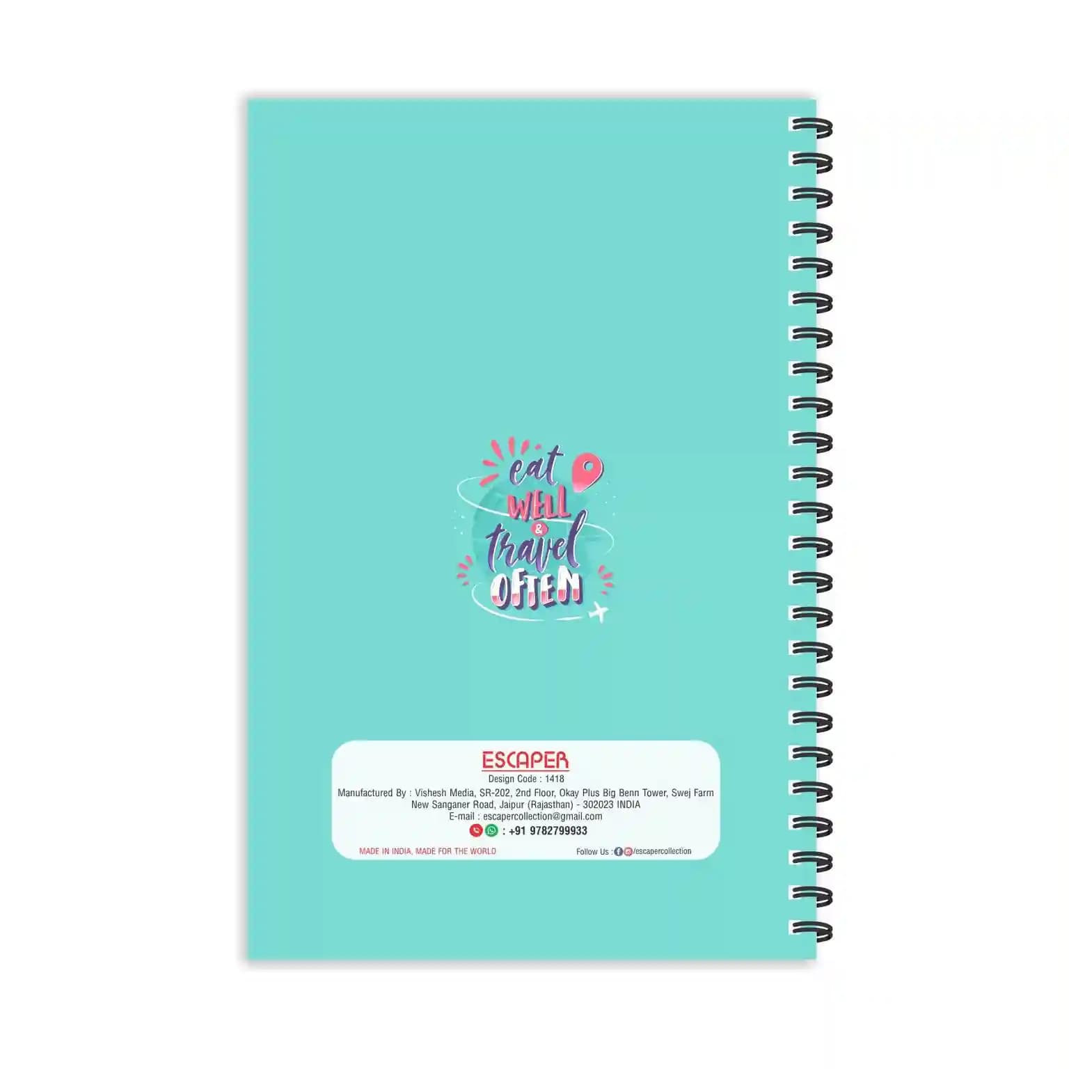 Eat Well & Travel Often Ruled Diaries - Pack Of 3