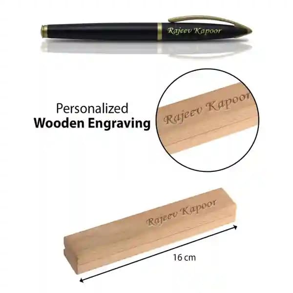Engraved Pen in Customised Wooden Box
