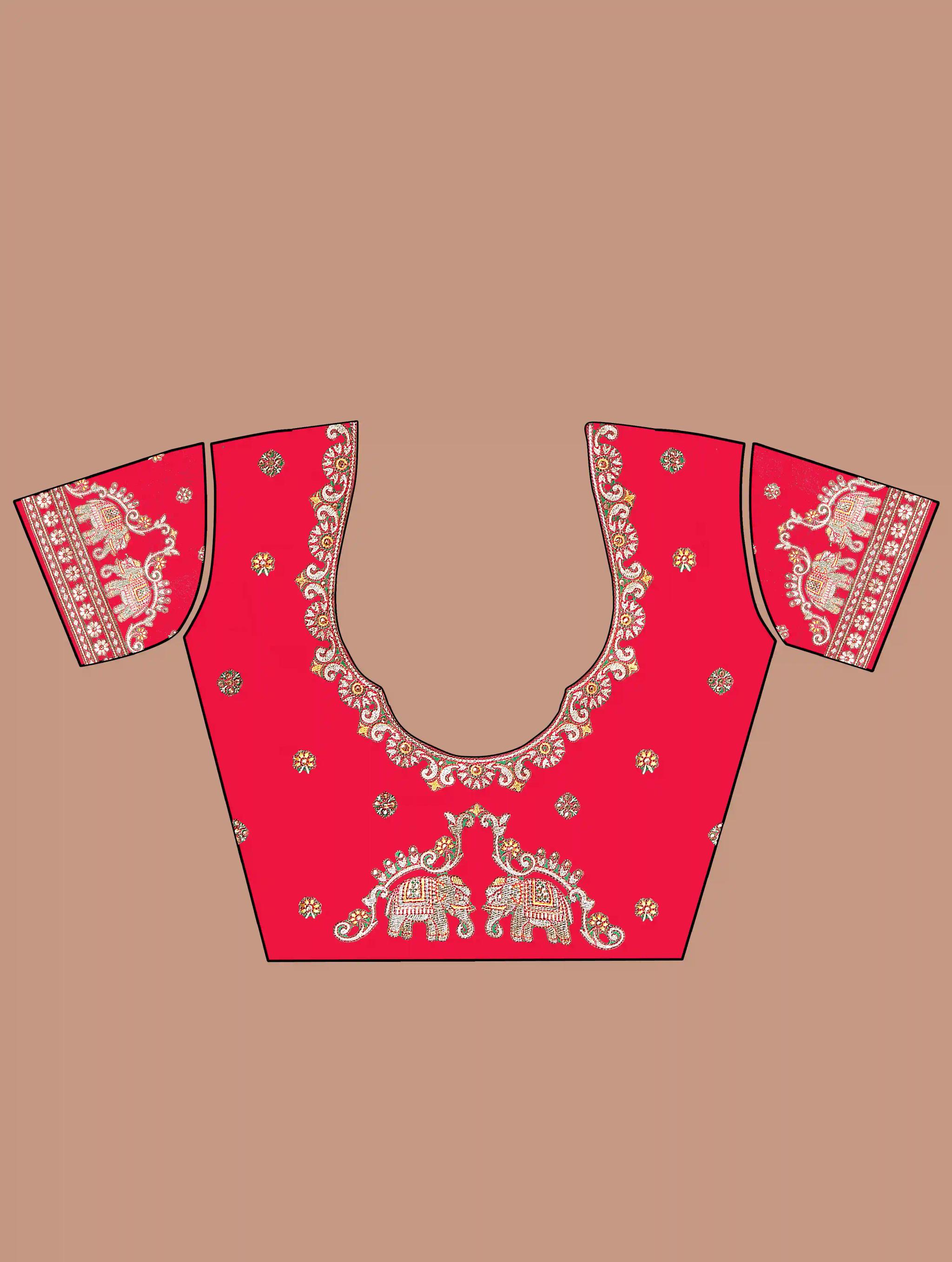 Embroidered Gharchola Silk Saree