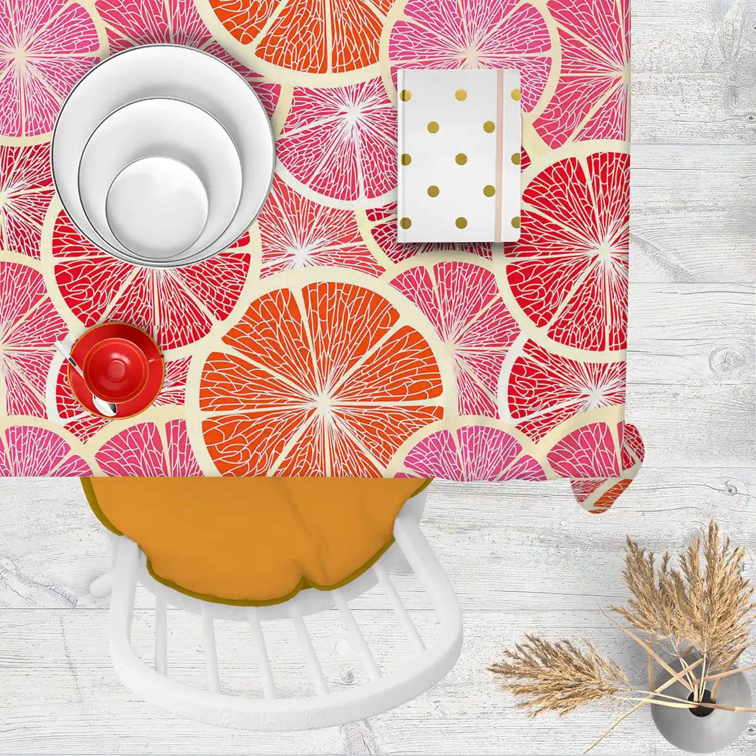 ArtzFolio Grapefruit | Table Cloth Cover for Dining & Center Table
