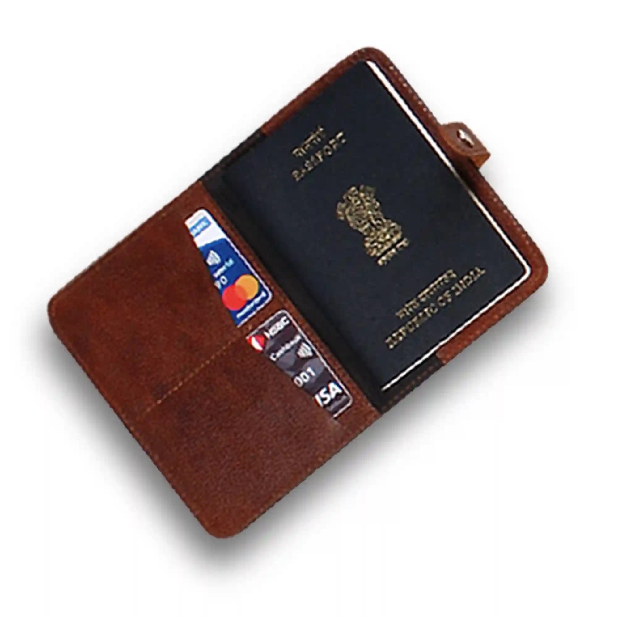 Canvas Leather Passport Holder