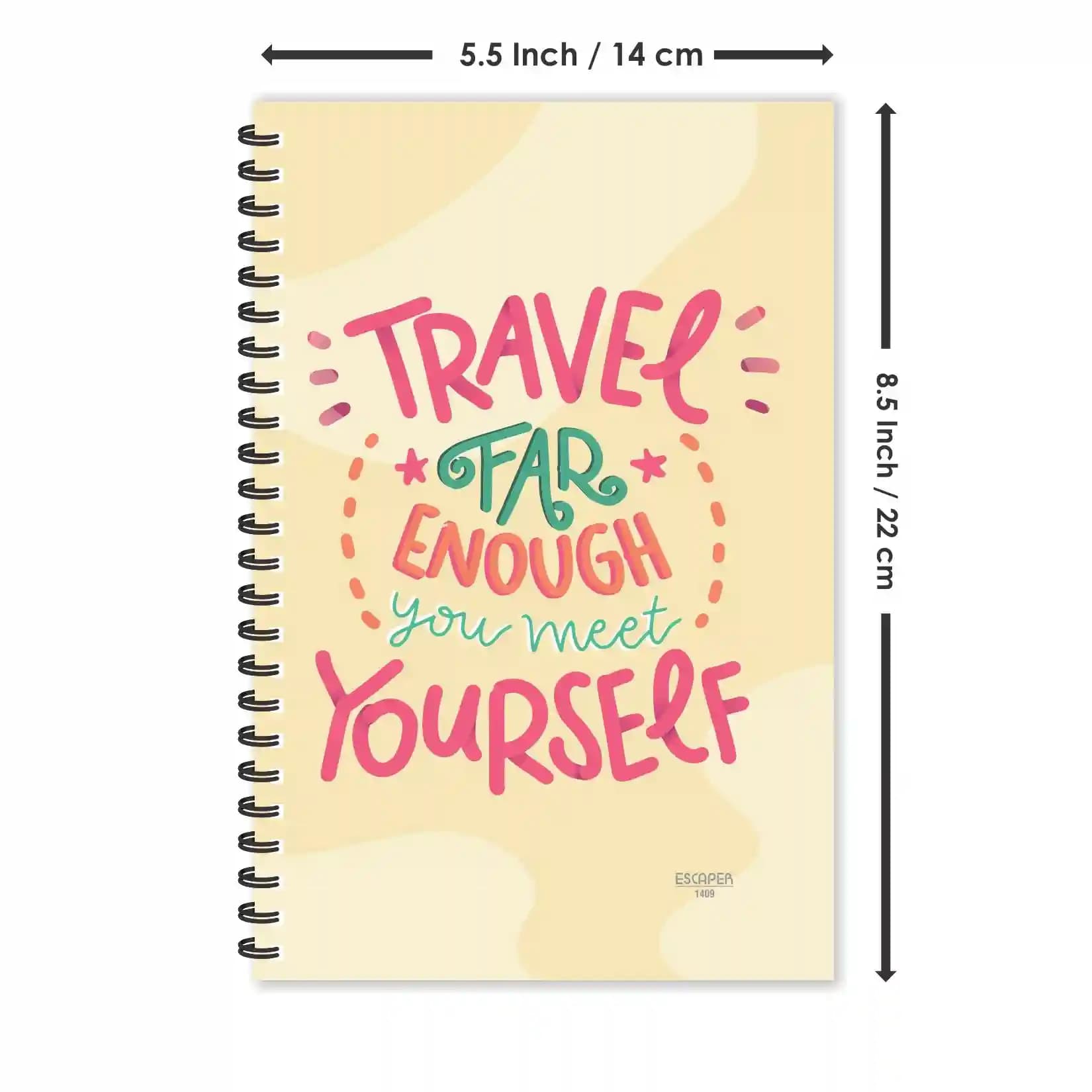 Travel Far Enough Meet Yourself Motivation Ruled Diaries - Pack Of 3