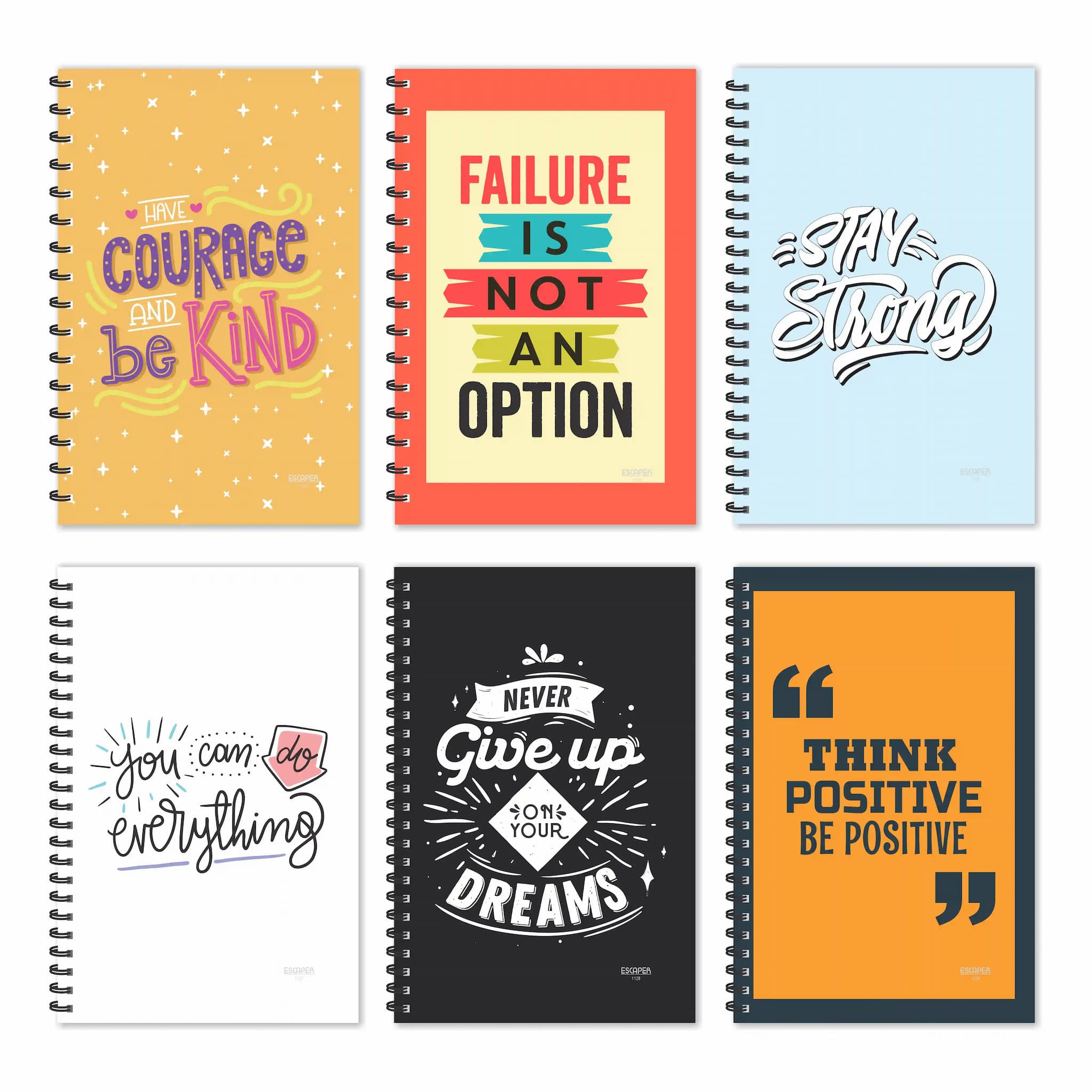 Courage Motivational Diaries - Jumbo (Pack of 6)