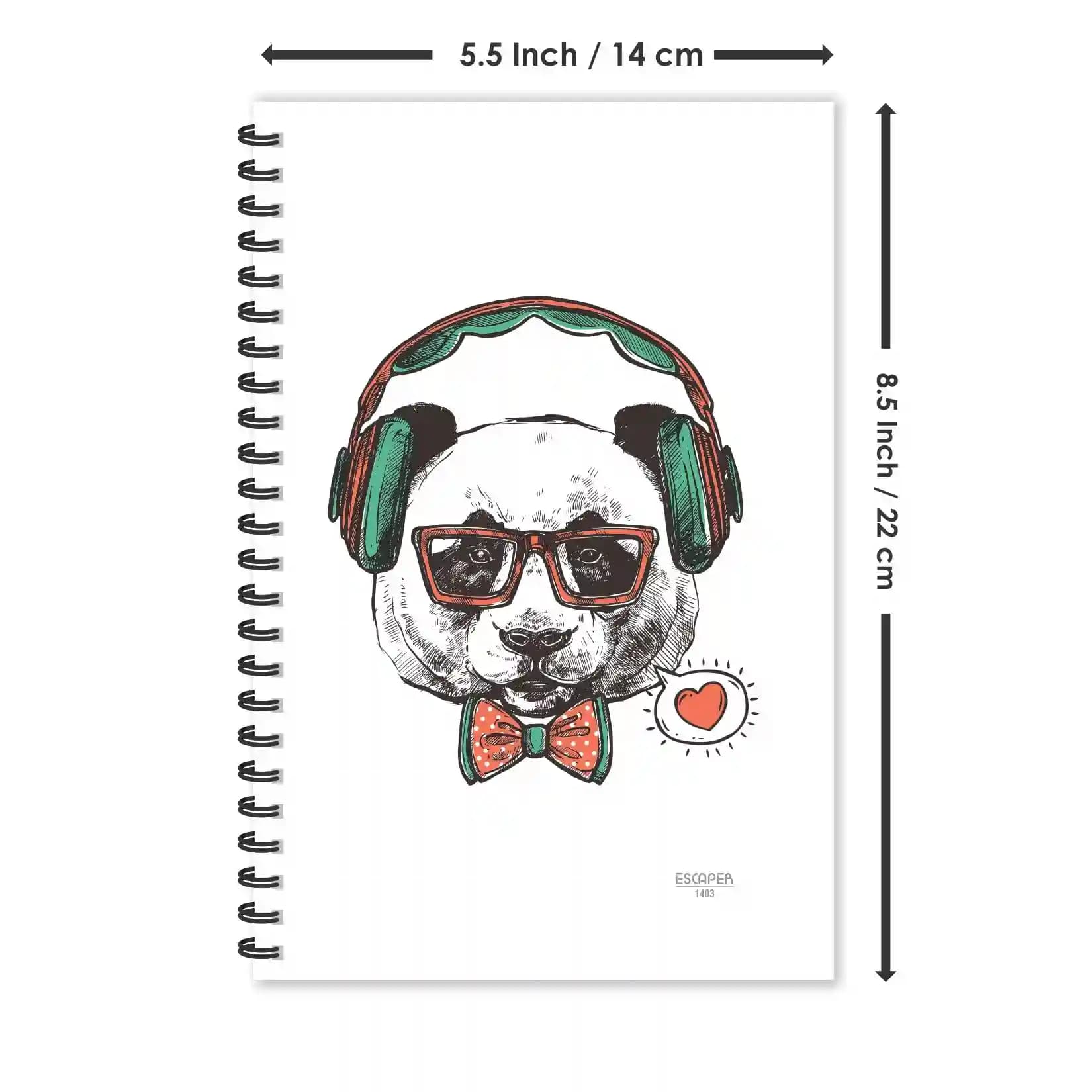 Modern Headphone Dog Ruled Diaries - Pack Of 3