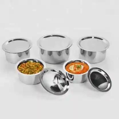 PROJAIN STEEL Copper Tope Set With Lid - 1000 ml, 5 Pieces, Multicolour