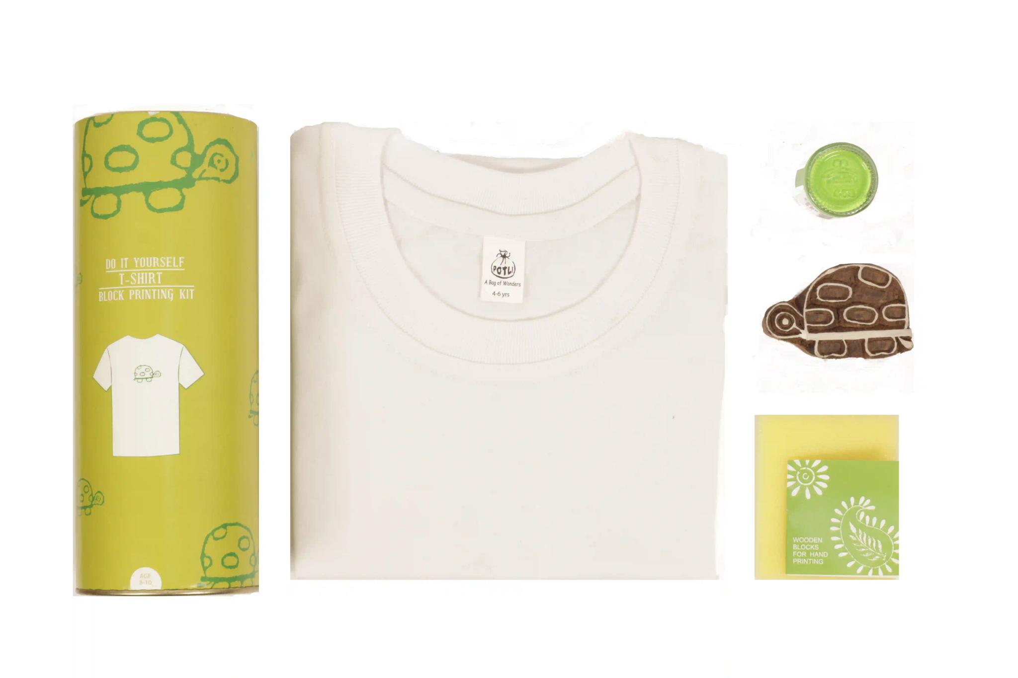 DIY Craft Kit Block Print Your T-Shirt With Turtle (10-12 Years)
