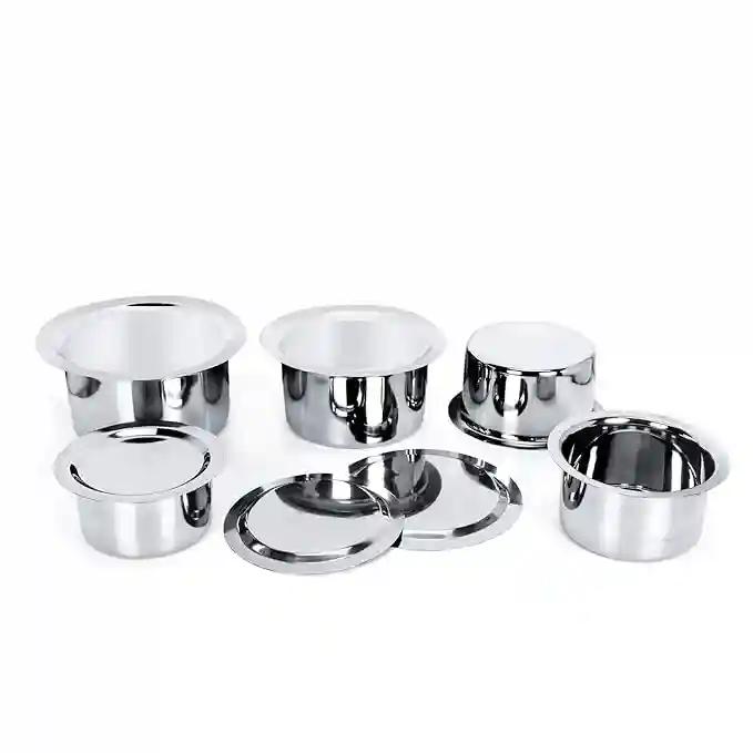 PROJAIN STEEL Copper Tope Set With Lid - 1000 ml, 5 Pieces, Multicolour