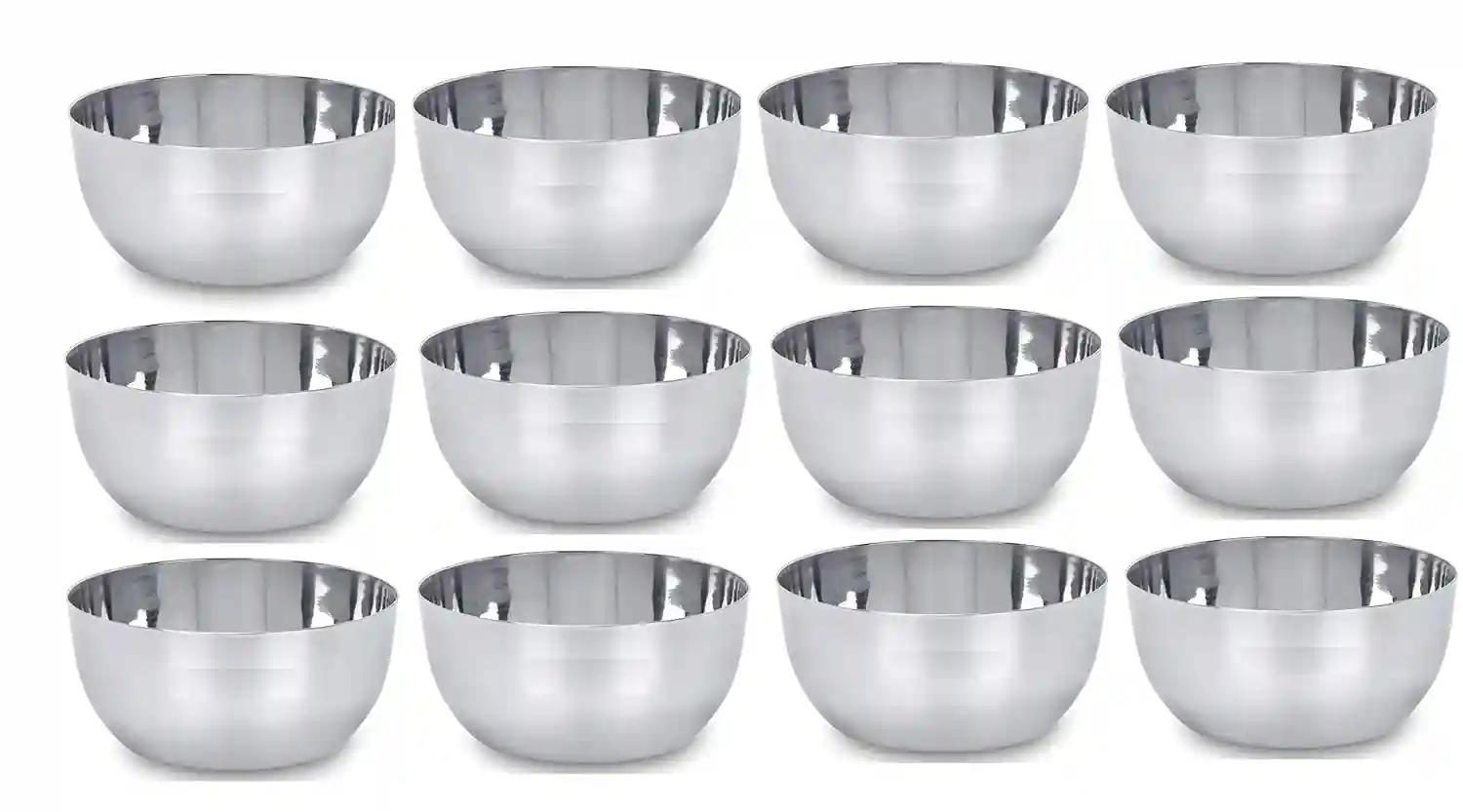 PROJAIN STEEL Mirror Polish Stainless Steel Bowl Set, 12 Pieces