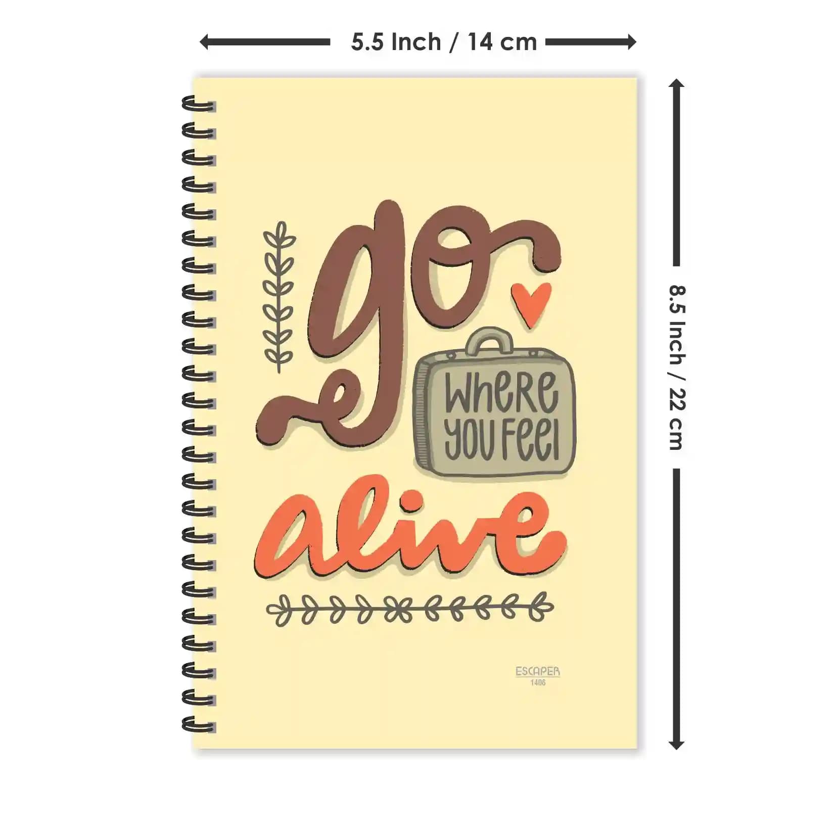 Go Where You Feel Alive Diaries Ruled - Pack Of 3