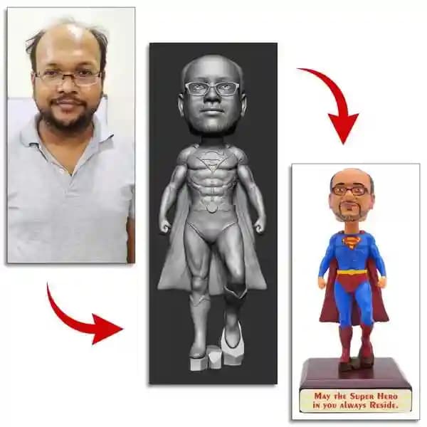 Personalised Bobblehead 3D Miniature with Superman Body