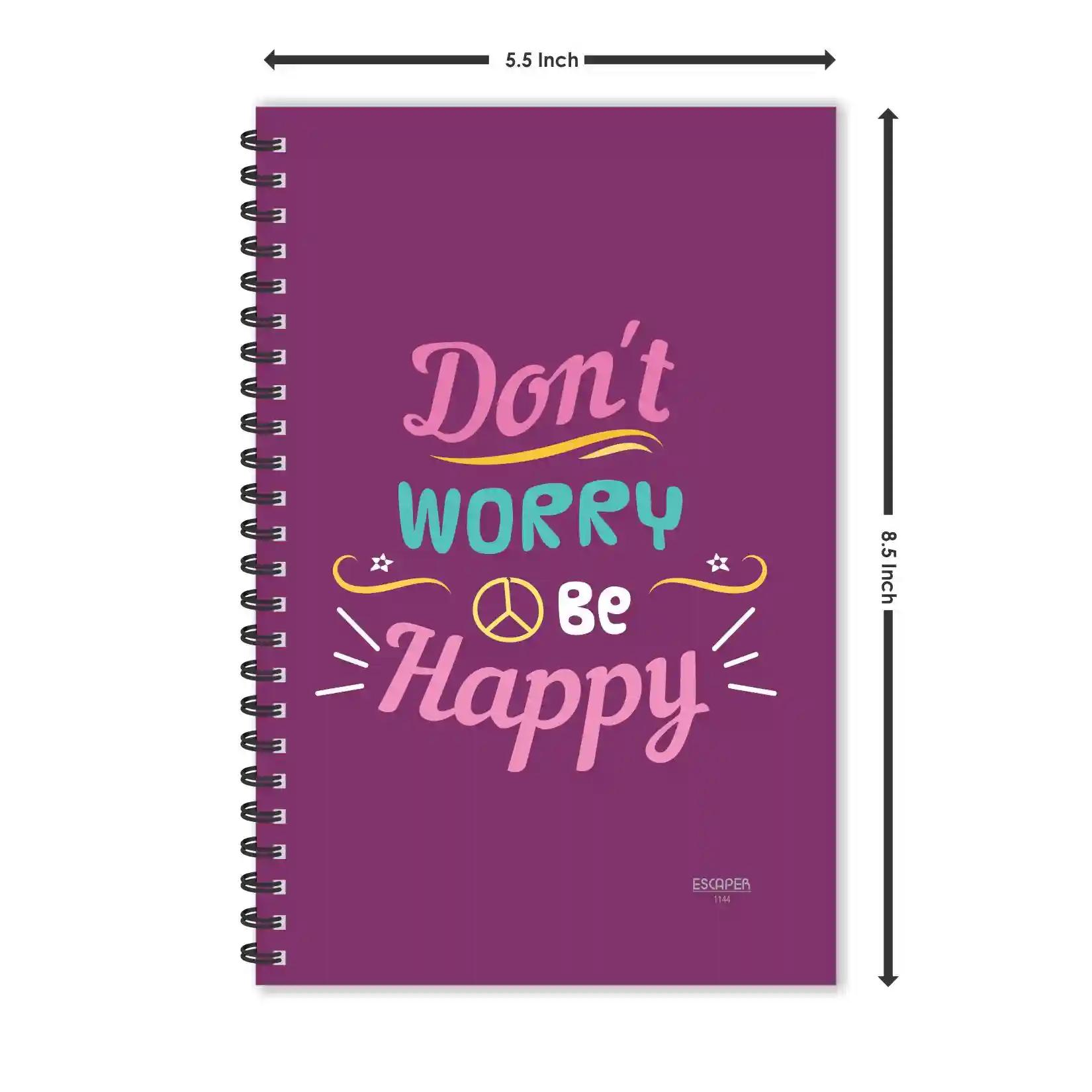 Don't Worry Motivational Diaries - Jumbo (Pack of 6)