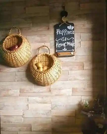 Cane Baskets Handwoven Fruit and Vegetable Storage